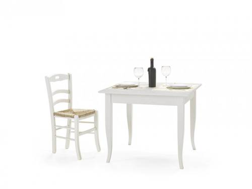 Tavolo pranzo legno bianco quadrato 100x100 allungabile