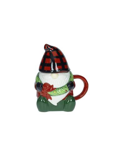 Tazza gnomo con cappello tartan con manico
