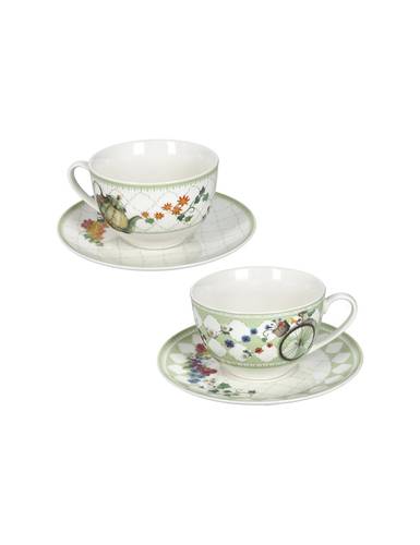Tazza the Wonderland decoro mongolfiere porcellana 2 pezzi con piattino