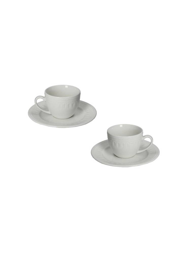 Tazzina caffè SenzaTempo bianco porcellana con piattino 2pz