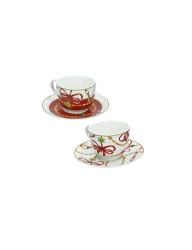 Tazzina caffè con piatto natale Gioco di Luci set 2 pz