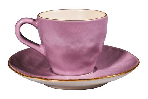 Tazzina caffè rosa porcellana collezione mediterraneo 6pz