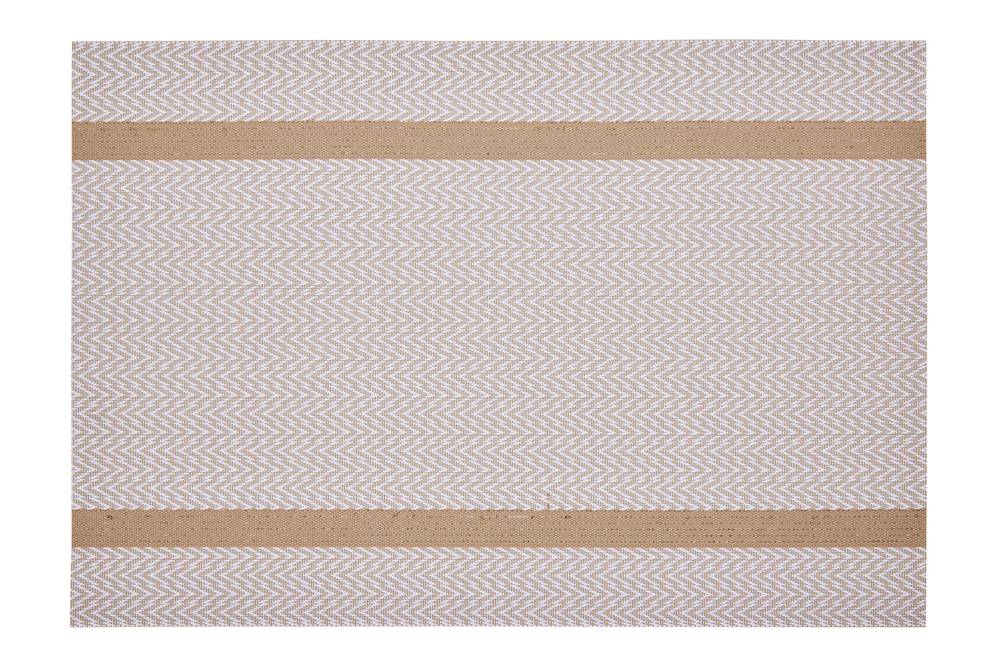 Tovaglietta americana intreccio pvc beige con riga oro set 4 pezzi