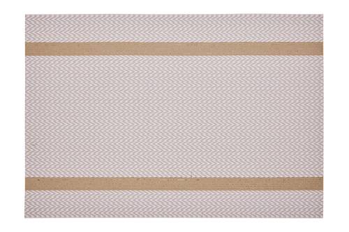 Tovaglietta americana intreccio pvc beige con riga oro set 4 pezzi