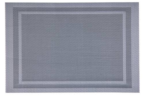 Tovaglietta americana intreccio pvc grigio con bordo set 4 pezzi