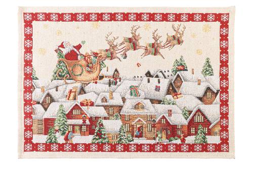 Tovaglietta da tavola Natale Gobelin paesaggio innevato con slitta 48x33