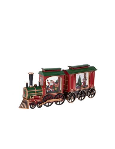 Treno di babbo natale a due carrozze con musica e luci led