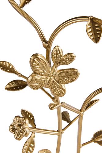 Trespolo portagioielli metallo oro decoro fiori foglie 37h