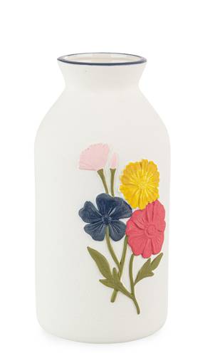 Vaso Floryn gres ceramica dipinto fiori colorati  22,2h