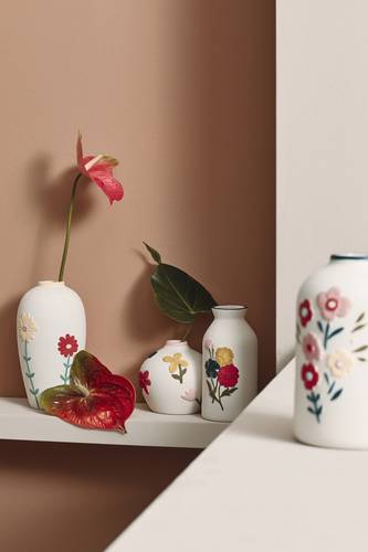 Vaso Floryn gres ceramica dipinto fiori colorati  22,2h