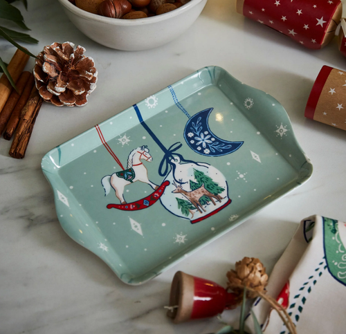 Vassoio Christmas Ornaments melamina 20x14