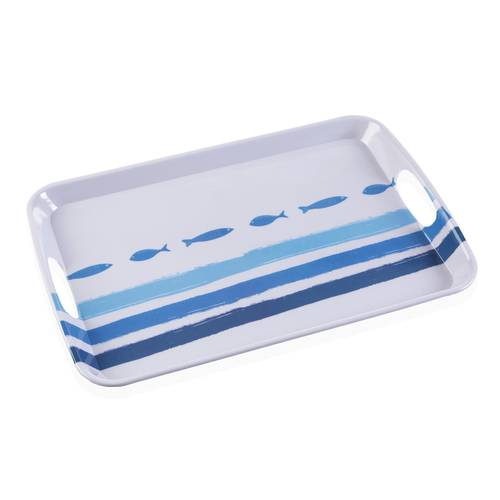 Vassoio Oceanic pesci azzurri melamina 46x30