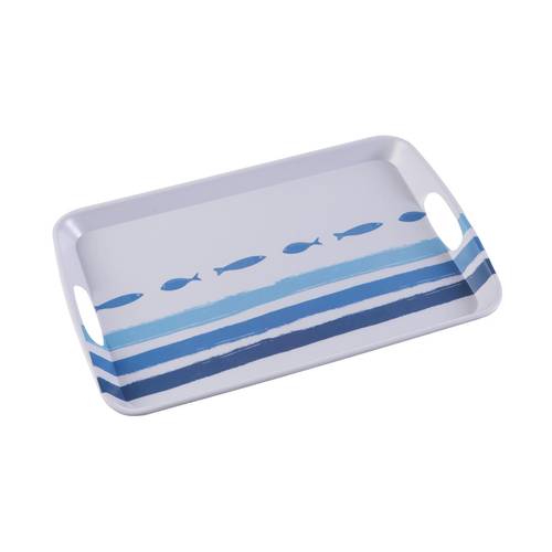 Vassoio Oceanic pesci azzurri melamina piccolo 42x28