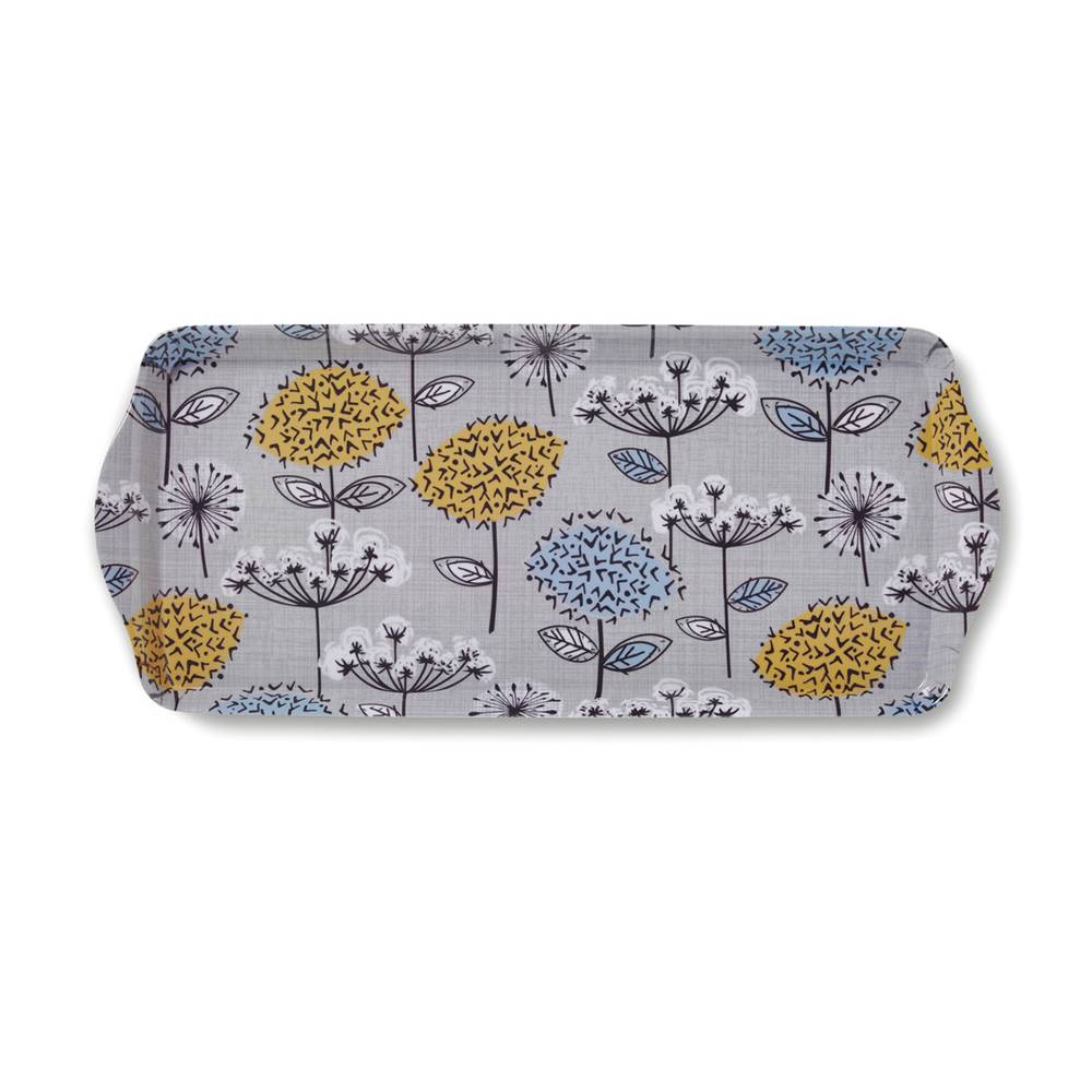 Vassoio fiori soffioni giallo Retro Meadow melamina 39x17
