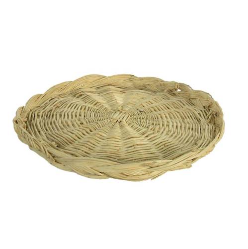 Vassoio tondo vimini naturale bordo basso 20 cm