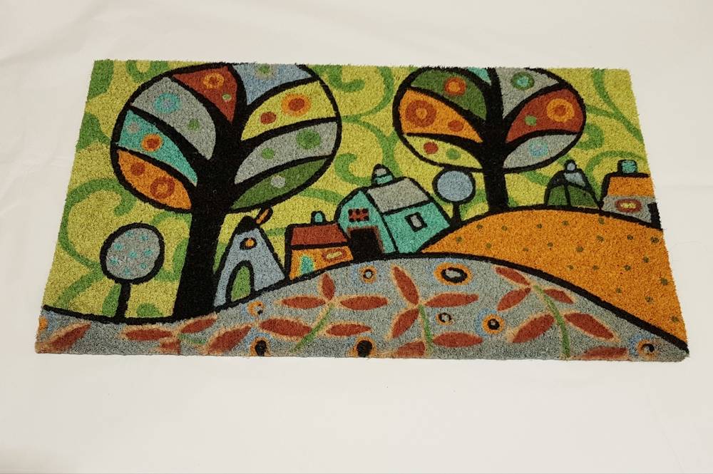 Zerbino cocco da ingresso Case Naif con 2 alberi tondi 40x70