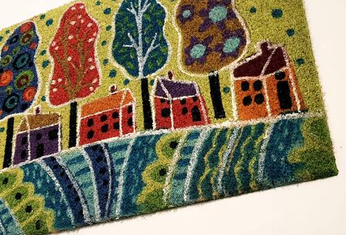 Zerbino cocco da ingresso Case Naif con 5 alberi 40x70