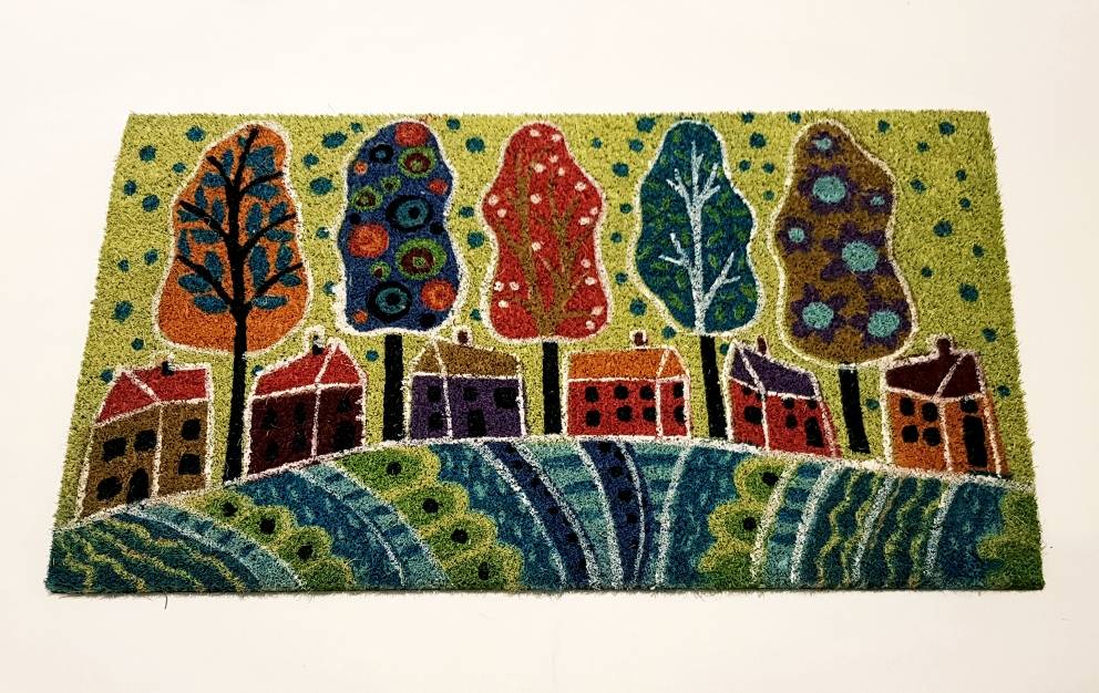 Zerbino cocco da ingresso Case Naif con 5 alberi 40x70