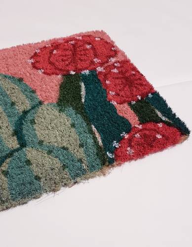 Zerbino cocco da scalino Cactus fondo rosa 25x50