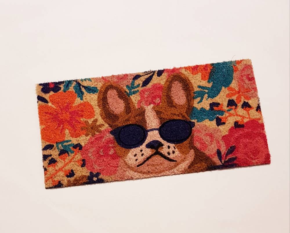 Zerbino cocco da scalino Cane con gli occhiali 25x50