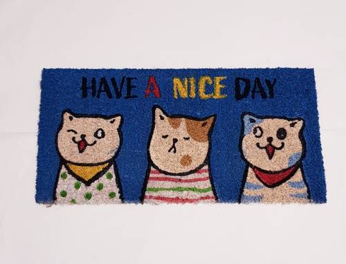 Zerbino cocco da scalino Gatti have a nice day 25x50
