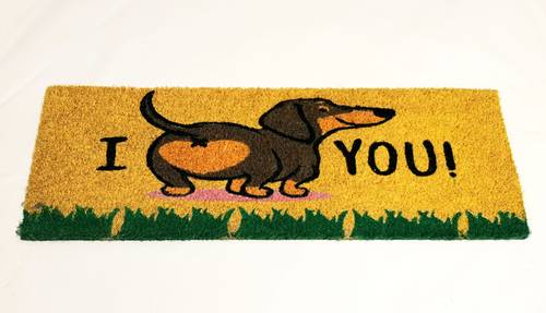 Zerbino cocco da scalino cane bassotto I love you 24x70