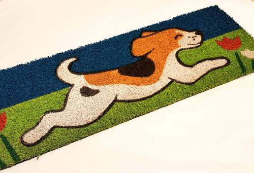 Zerbino cocco da scalino cane beagle sul prato 24x70