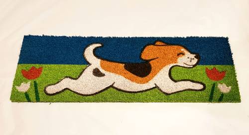Zerbino cocco da scalino cane beagle sul prato 24x70