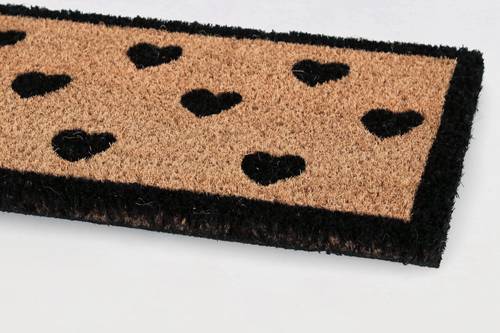 Zerbino cocco da scalino cuori neri 25x75