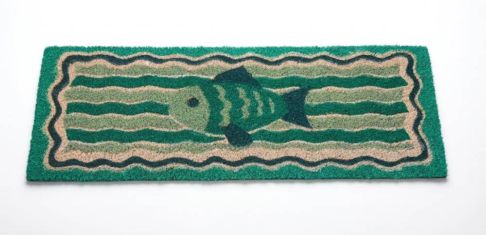 Zerbino cocco da scalino pesce con onde verdino 24x70