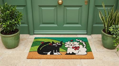 Zerbino cocco ingresso Gatti fumettosi Lui e Lei 70x40