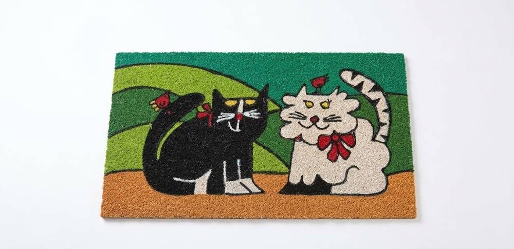 Zerbino cocco ingresso Gatti fumettosi Lui e Lei 70x40