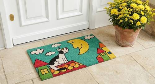 Zerbino cocco ingresso Gatti fumettosi gattino e la Luna 70x40