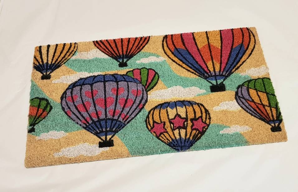 Zerbino cocco ingresso Mongolfiere colorate cuori e stelle 70x40