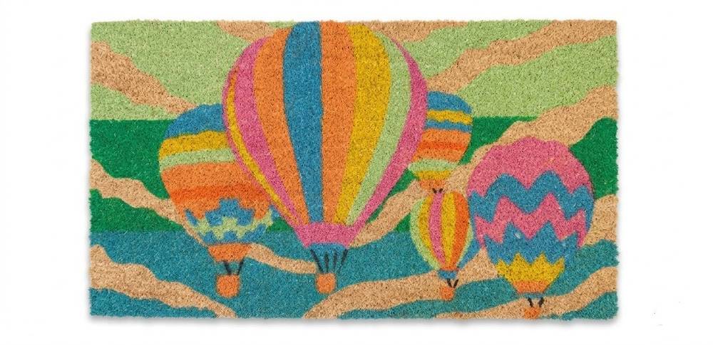 Zerbino cocco ingresso Mongolfiere righe fluo colorate 70x40