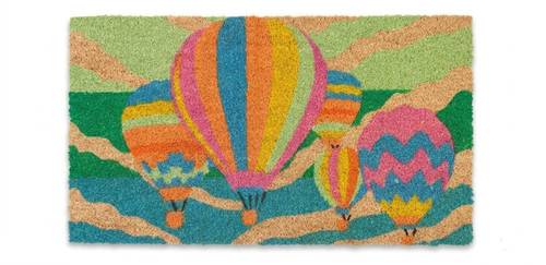 Zerbino cocco ingresso Mongolfiere righe fluo colorate 70x40