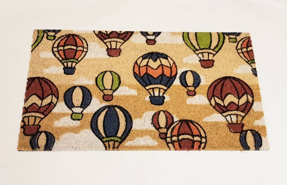 Zerbino cocco ingresso  Mongolfiere colorate sfondo naturale nuvole bianche 70x40