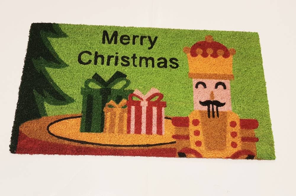 Zerbino Merry Christmas cocco verde Natalizio soldatino con doni  40x70