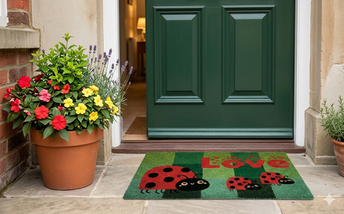 Zerbino ingresso Coccinelle rosse Love cocco 40x70
