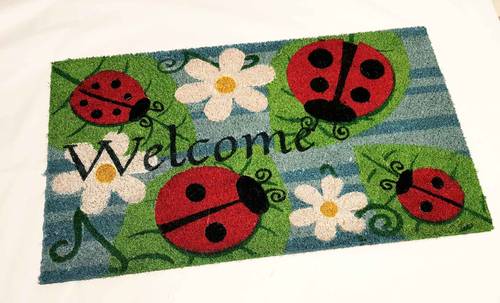 Zerbino ingresso Coccinelle rosse e margherite Welcome cocco 40x70