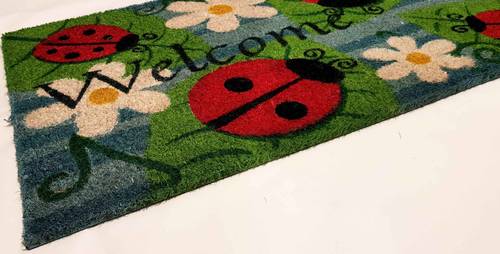 Zerbino ingresso Coccinelle rosse e margherite Welcome cocco 40x70