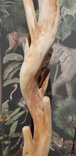 Appendiabiti albero radice legno teak naturale con pioli 195h