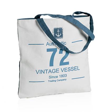 Borsa mare tessuto cotone bianca vintage
