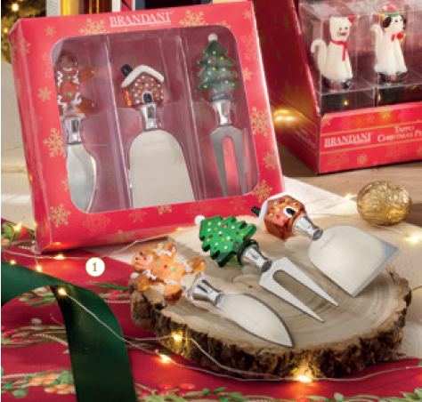 Coltelli formaggio Jingle bells di natale set 3 pezzi