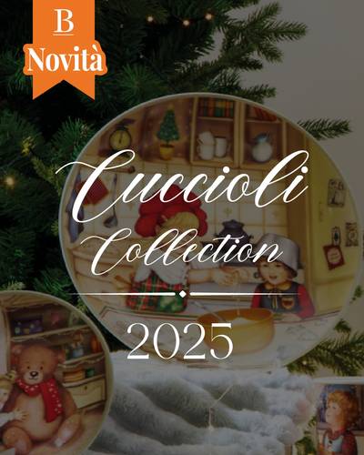 Piatto Cuccioli 2025 bambini davanti al caminetto porcellana cm 30