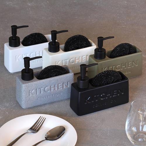 Dispenser sapone con portaspugna grio pietra Kitchen