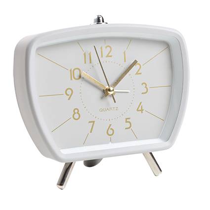 Orologio sveglia trapezio grigio numeri oro 14h