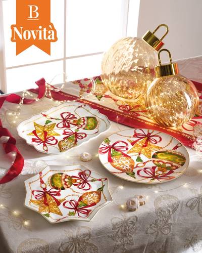 Piatto portata natale Gioco di Luci porcellana cm 30