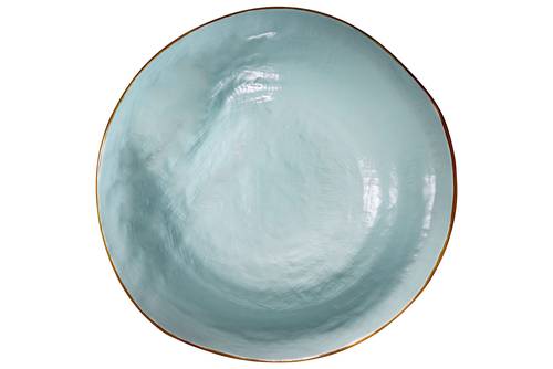Piatto fondo turchese porcellana collezione mediterraneo