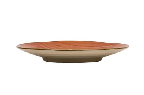 Piatto piano arancio porcellana collezione mediterraneo